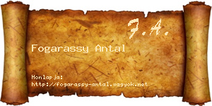 Fogarassy Antal névjegykártya